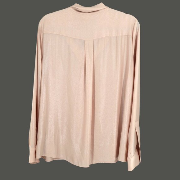 Calvin Klein Sparkly Blouse Women's XL Light Pink Party Career Festive Polished - Picture 2 of 8